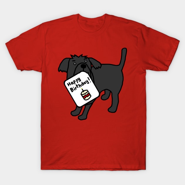 Cute Puppy Dog says Happy Birthday T-Shirt by ellenhenryart